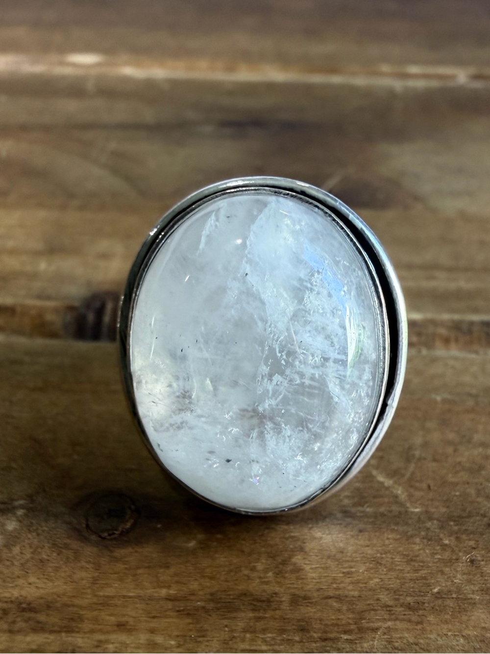 Rainbow Moonstone Gemstone Ring Size 8 925 Silver Jewelry Plated Vintage Style